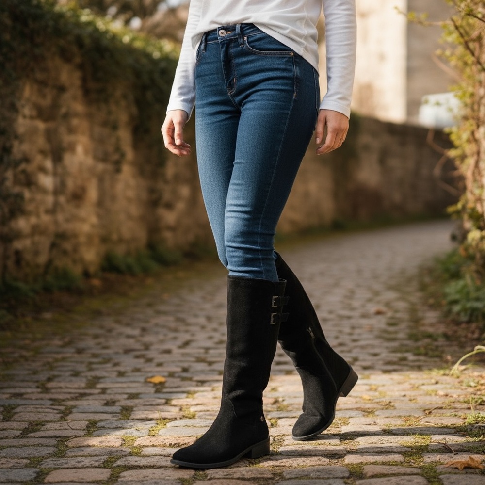 London Fog “Hampton” Tall Mid-Calf Boot in Black Women’s Size 6 1/2M